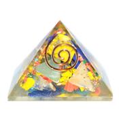 Orgonite Pyramide de 3 cm Pierre Multicolore et Spirale de Cuivre