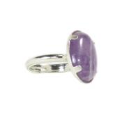 Bague Cabochon Ovale en Amthyste 18x13 mm et Argent 925