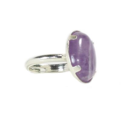 Bague Cabochon Ovale en Améthyste 25x18 mm sur Argent 925