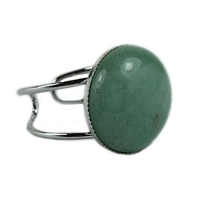 Bague Cabochon Rond en Aventurine Verte Harmony