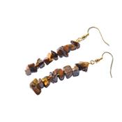 Boucles d'Oreilles en Oeil de Tigre Style Baroque