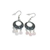 Boucles d'Oreilles Pierres Boules de Quartz Rose 6 mm Collection Emma