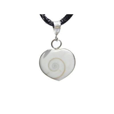 Pendentif Oeil de Sainte Lucie et Argent 925 Forme Coeur