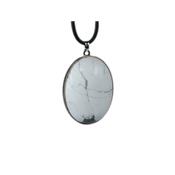 Howlite Blanche Pendentif Cabochon Pierre Ovale 25X18 mm