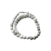 Collier en Pierres Boules d'Howlite Blanche 8 mm