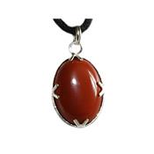 Jaspe Rouge Pendentif Cabochon Pierre Ovale 18X13 mm et argent 925