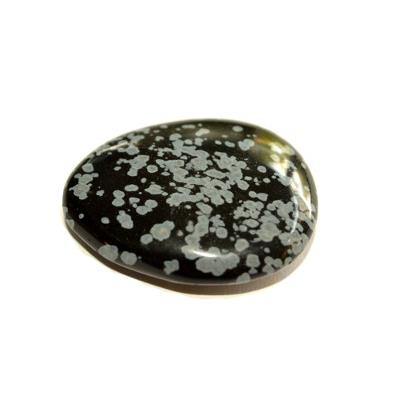 Obsidienne Neige Galet Pierre Plate (3 à 4 cm)