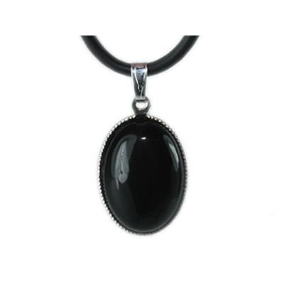 Obsidienne Oeil Céleste Pendentif Cabochon Ovale 18X13 mm