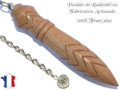 Pendule de Thot Plombé en Bois de Hêtre Pièce Unique N°THOHETPL-37