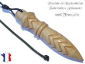 Pendule Egyptien Thot Plombé en Bois de Noisetier (Coudrier) Gravé Pièce Unique N°THONOIPL-2