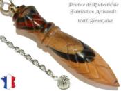 Pendule Egyptien Thot Plombé en Bois de Padouk de Noyer et de Merisier Gravé Modèle Unique N°THOPANOMEPL-6