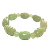 Bracelet en Pierre d'Aventurine Verte Olives et Perles rondes