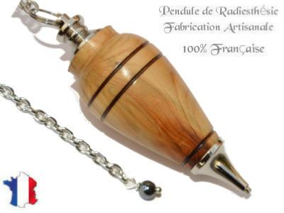 Pendule Goutte en Bois de Genévrier Pièce Unique N°GOUGEN-3