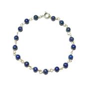 Bracelet en Argent Perles Rondes en Lapis Lazuli de 4mm