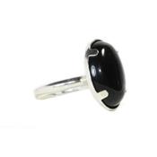 Bague Cabochon Ovale en Obsidienne Oeil Celeste 25X18 mm sur Argent 925