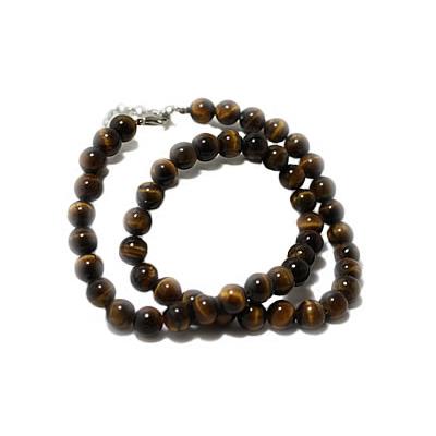 Collier en Pierres Boules d' Oeil de Tigre 6 mm