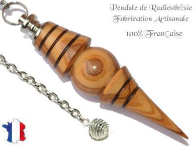 Pendule Séphoroton Plombé Création en Bois d'Olivier Pièce Unique N°SEPHOLPL-7