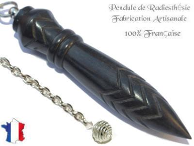 Pendule de Thot Plombé en Bois d'Ebène du Gabon Pièce Unique N°THOEBPLPT- 216