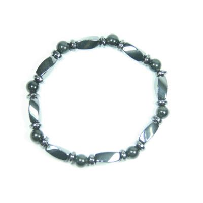 Bracelet Hématite et Pierres Boules d'Obsidienne Oeil Celeste (6 mm)