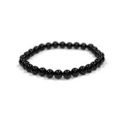 Bracelet en Pierres Boules d'Agate Noire (6 mm)