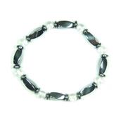 Bracelet Hématite et Pierres Boules de Cristal de Roche (6 mm)