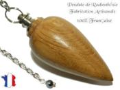 Pendule Goutte en Bois de Chêne de Provence Pièce Unique N°GOUCH-5