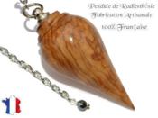 Pendule Goutte en Bois d'Olivier Pièce Unique N°GOUOLI-5