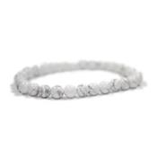 Bracelet en Pierres Boules d'Howlite Blanche (6 mm)