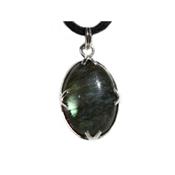 Labradorite Pendentif Cabochon Pierre Ovale 18x13 mm et argent 925