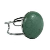 Bague Cabochon Rond en Aventurine Verte Harmony