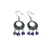 Boucles d'Oreilles Pierres Boules d'Amethyste 6 mm Collection Emma