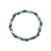 Bracelet Perles Hématite Torsadées et Pierres Boules d'Hematite (6 mm)