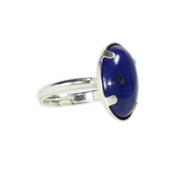 Bague Cabochon Ovale en Lapis Lazuli 18x13 mm et Argent 925