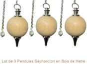 Pendule Séphoroton en Bois de Hêtre Lot de 3