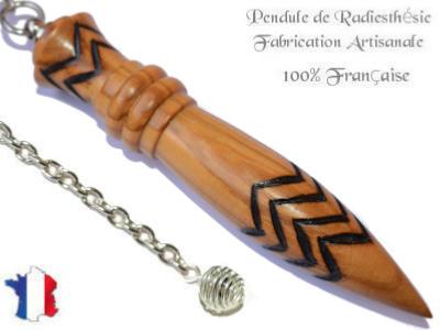 Pendule Egyptien Thot Plombé en Bois d'Olivier Pyrogravé Modèle Unique N°THOOLPLPY-4