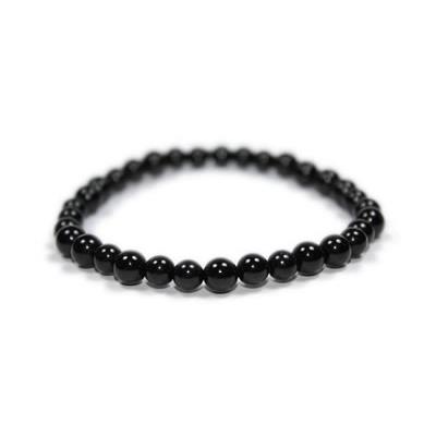 Bracelet en Pierres Boules de Tourmaline Noire (6 mm)