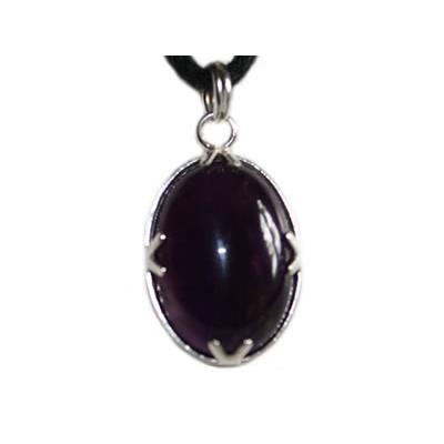 Améthyste Pendentif Cabochon Pierre Ovale 18x13 mm et argent 925