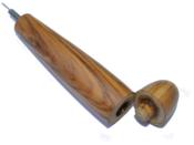 Pendule Bio Sensor en Bois d'Olivier avec Témoin Boule en Pierre d'Améthyste Modèle unique N°BAGOLITEM-2