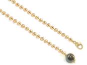 Chaîne à Billes Pour Pendule en Acier inoxydable Dorée et Perle en Hématite de 8mm