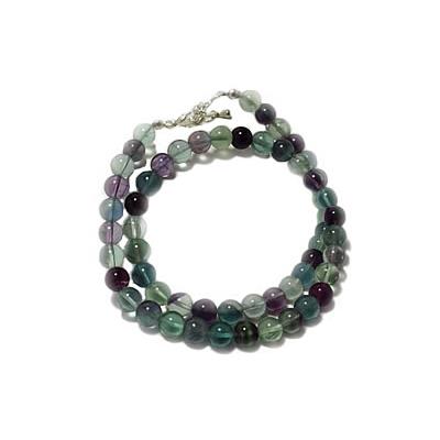 Collier en Pierres Boules de Fluorine Multicolore 6 mm