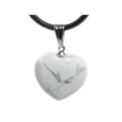 Pendentif Coeur en Howlite Blanche 1,8 cm