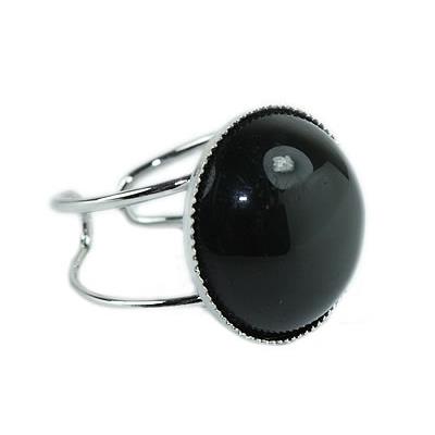 Bague Cabochon Rond en Obsidienne Oeil Céleste Harmony