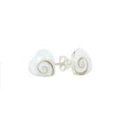 Pins d'Oreilles Oeil de Sainte Lucie Forme Coeur et Argent 925