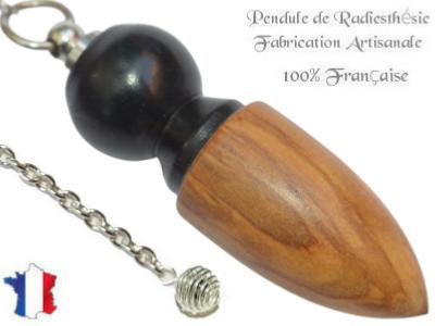 Pendule Celte Plombé Création en Bois d'Olivier et bois d'ébène Piéce unique N°CELEBOLIPL-7
