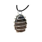 Shungite Pendentif Cage Pierre Roulée