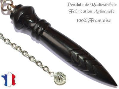 Pendule de Thot Plombé en Bois d'Ebène du Gabon Pièce Unique N°THOEBPLPTCF- 194