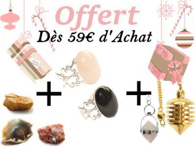 1 Pierre Brute + 1 Bague Cabochon + Un Pendule Offert Dès 59 Euros d'achat Modèle Selon Disponibilité