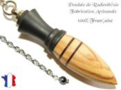 Pendule Amon Création en Bois débène et Bois d'Olivier Pièce Unique N°AM2B-7