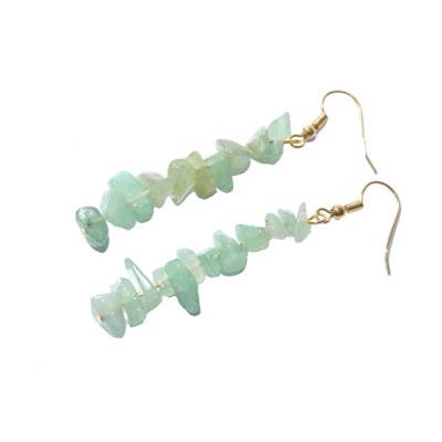 Boucles d'Oreilles en Aventurine Verte Style Baroque