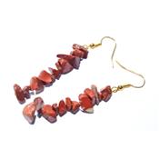 Boucles d'Oreilles en Jaspe rouge Style Baroque